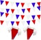 Red Blue White 100 Feet Pennant Banner Bunting Flags String Triangle Flag for 4th of July Independence Day Hanging Festival Outdoor Decorations 60 PCS